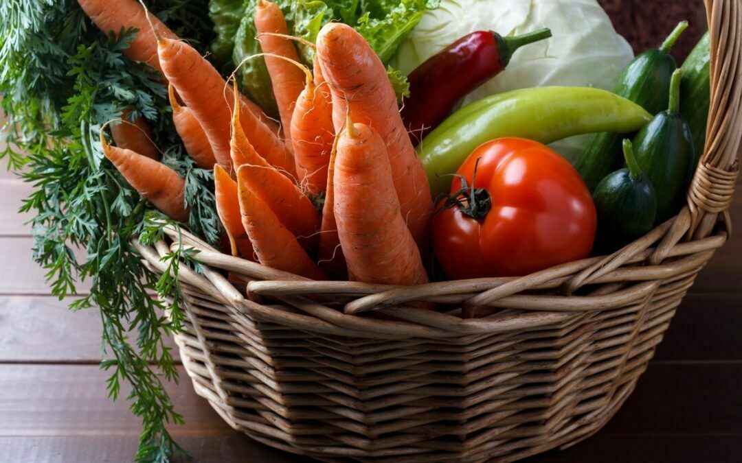 Basket with vegetables