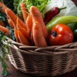 Basket with vegetables